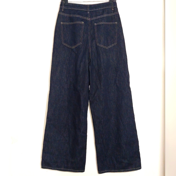 Commense Women's Vintage High Rise Wide-Leg Denim Pants Dark Navy Wash NWT - Picture 7 of 13